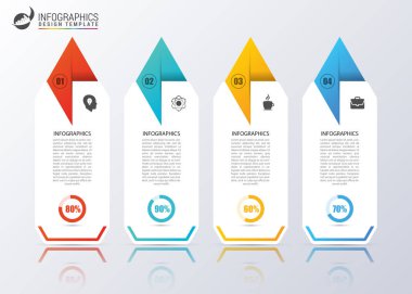 4 adımda Infographic tasarım şablonu. Vektör