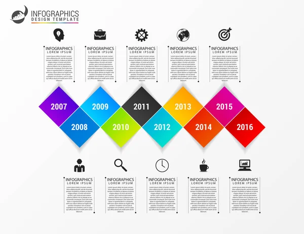 Σύγχρονη διαδικασία Infographics πρότυπο. Επιχειρηματική ιδέα. Διάνυσμα — Διανυσματικό Αρχείο