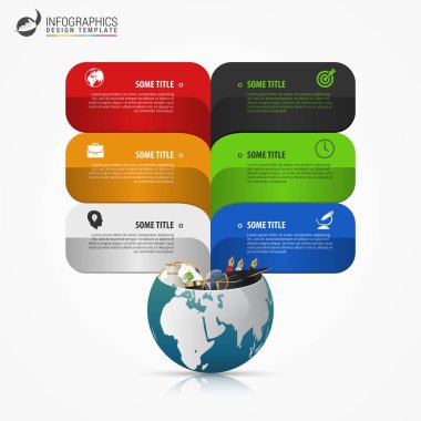 Modern Infographic tasarım şablonu. Eğitim kavramı. Vektör