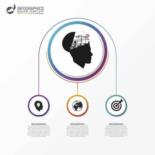 Infographic rapportsjabloon met lijnen en pictogrammen — Stockvector