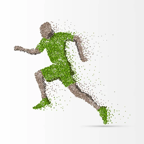 Hombre corriendo en acción. Estilo creativo burbuja. Vector — Archivo Imágenes Vectoriales