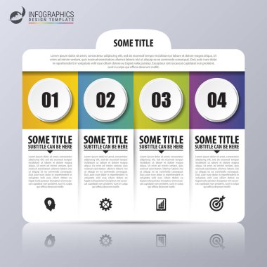 4 adımda Infographic tasarım şablonu. Vektör