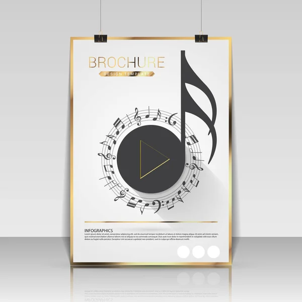 Musik Broschüre Coverdesign. Flyer, Poster, Booklet-Vorlage — Stockvektor