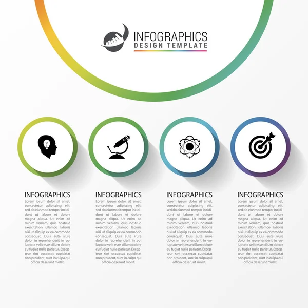 Modèle de rapport infographique avec icônes. Concept d'entreprise. Vecteur — Image vectorielle