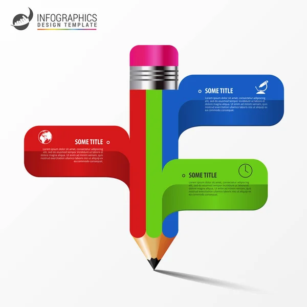 Concept d'éducation. Crayon. Modèle de conception d'infographie. Vecteur — Image vectorielle