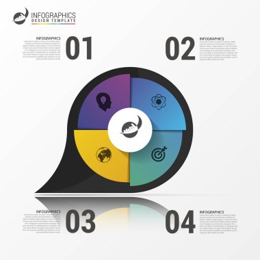 4 seçenekleri ile iş kavramı. Infographic tasarım. Vektör