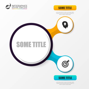 İki adım elemanları grafik kabarcık. Infographic şablonu