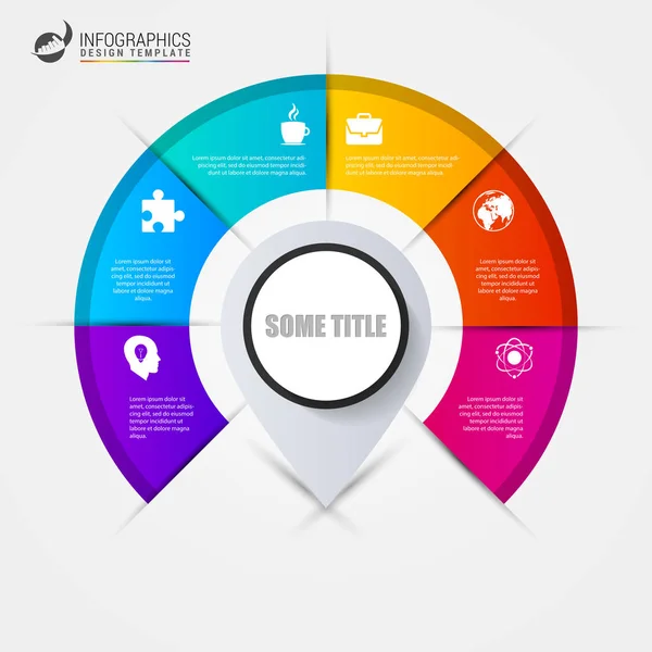 Infographics stap voor stap met de aanwijzer. Bedrijfsconcept — Stockvector