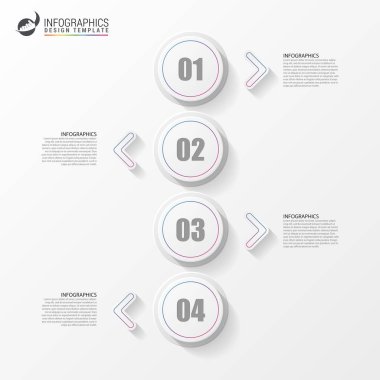 En az infographics tasarım. Modern zaman çizelgesi kavramı. Vektör