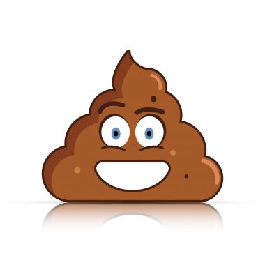 Emoji bok. Kaka güçlü duygu. Yüz poop. Vektör