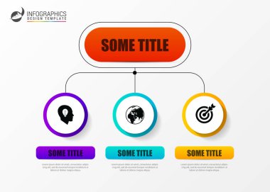 Infographic şablonu. Üç adımda diyagram. Vektör