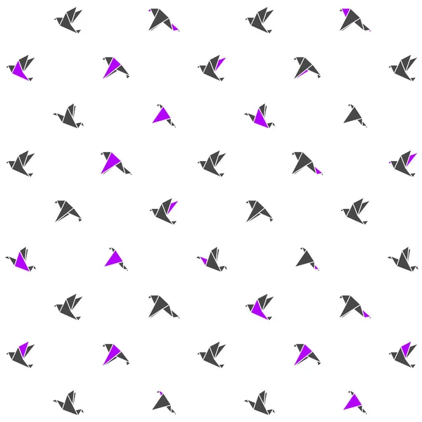 Motif design moderne avec des oiseaux origami. Vecteur — Image vectorielle