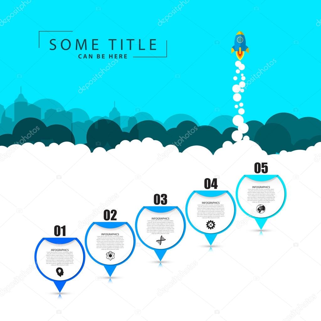 Timeline Infographic with pointers. Business concept. Vector