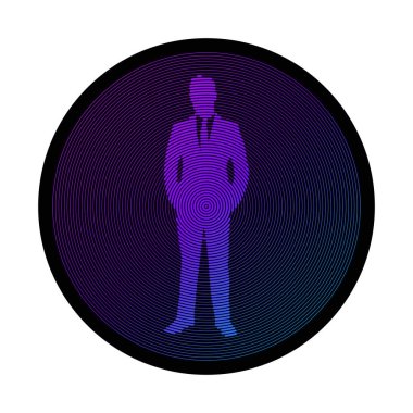 İş adamı. Yaratıcı siluet satırlarından oluşturulmuş. Vektör