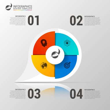 4 seçenekleri ile iş kavramı. Infographic tasarım. Vektör