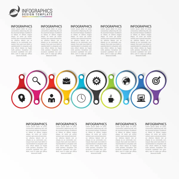 Infografik-Design-Vorlage. Timeline-Konzept mit Symbolen — Stockvektor