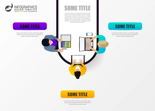 Infográficos de círculo. Modelo para diagrama. Ilustração vetorial — Vetor de Stock