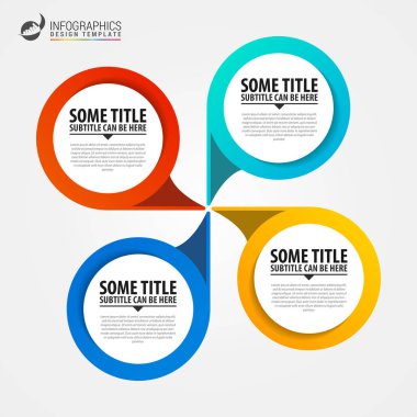 4 seçenekleri ile iş kavramı. Infographic tasarım. Vektör