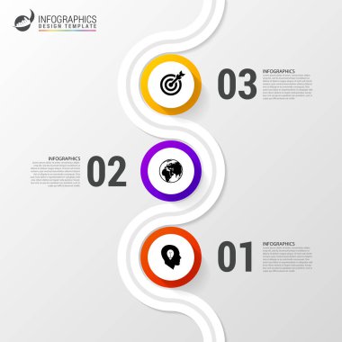 Renkli iş yolu. Zaman çizelgesi Infographic şablonu