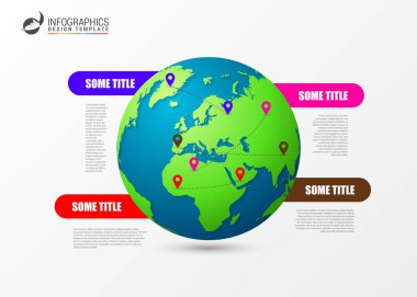 Infographic tasarım şablonu. Yaratıcı dünya kavramı. Vektör