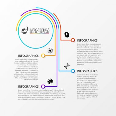 Renkli iş yolu. Zaman çizelgesi Infographic şablonu