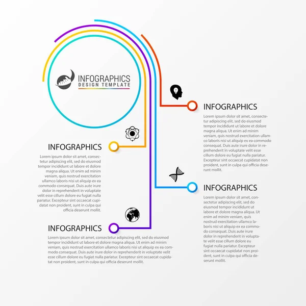 Renkli iş yolu. Zaman çizelgesi Infographic şablonu