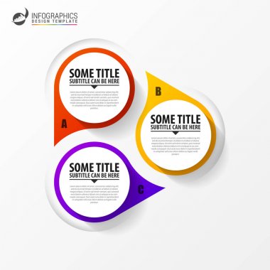 Infographic şablonu. 3 adımda ile diyagram. Vektör