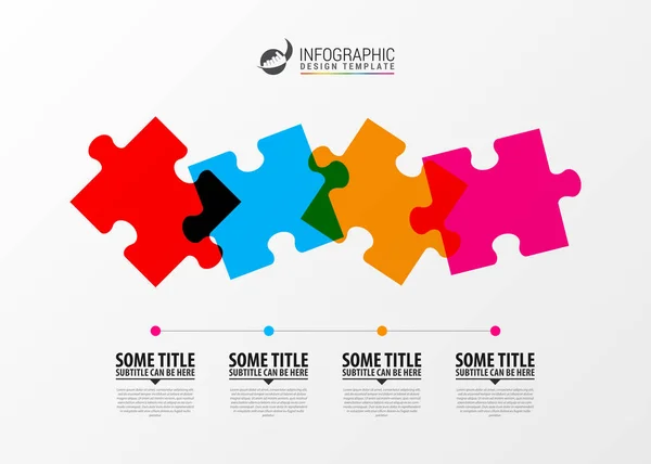 Puzzle infografica concetto di business. Design moderno templa — Vettoriale Stock