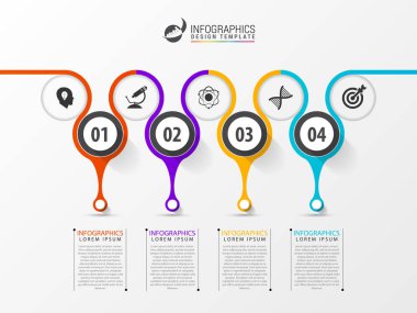 Zaman çizelgesi Infographic tasarım şablonu. İş kavramı. Vektör