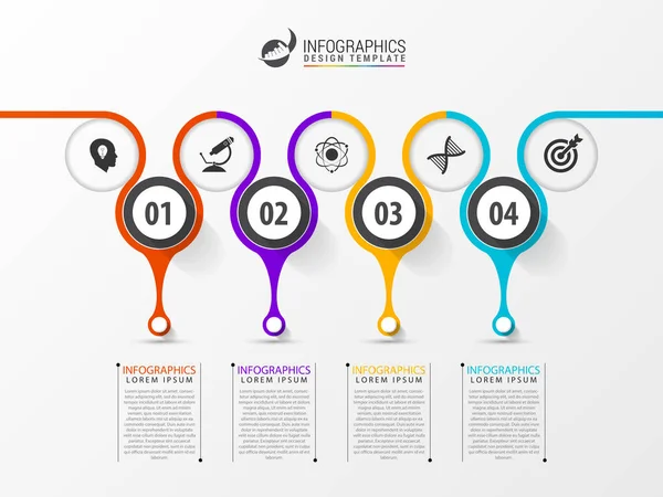 Modèle de conception infographique chronologique. Concept d'entreprise. Vecteur — Image vectorielle