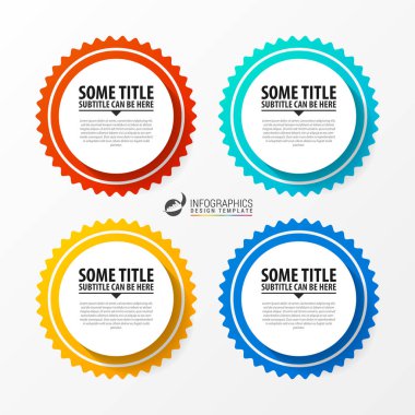 Infographic şablonu. 4 adımlar ile diyagram. Vektör