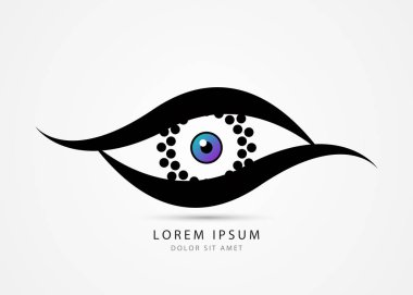 Göz simgesi. Güvenlik kamera kavramı. Vektör çizim