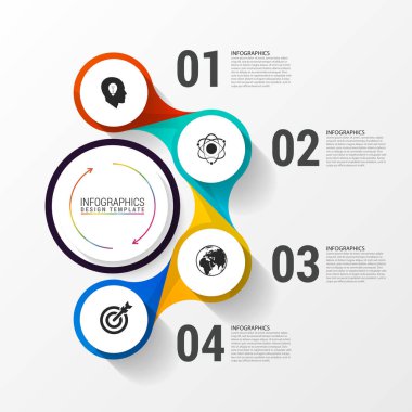 4 seçenekleri ile iş kavramı. Infographic tasarım. Vektör