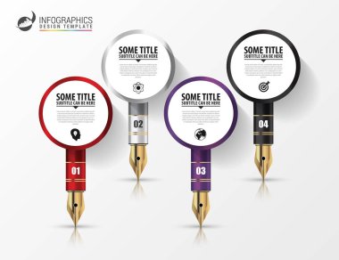 Eğitim kavramı. Kalem ile Infographics tasarım şablonu