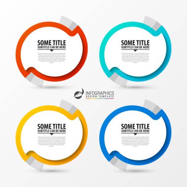 Infographic şablonu. 4 seçenekleri ile iş kavramı. Vektör