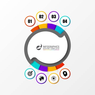 Daire infographics. Diyagramı şablonu. Vektör çizim