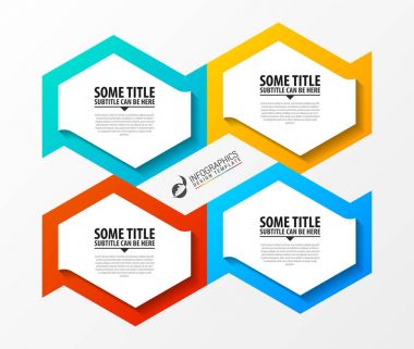 Infographic şablonu. 4 seçenekleri ile iş kavramı. Vektör