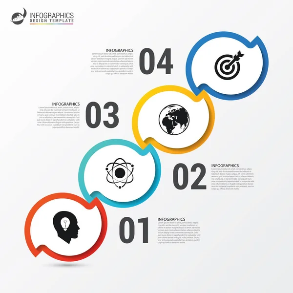 Infographic rapportsjabloon met pictogrammen. Bedrijfsconcept. Vector — Stockvector