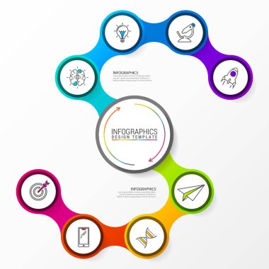 8 adımlar ile iş kavramı. Infographic tasarım şablonu