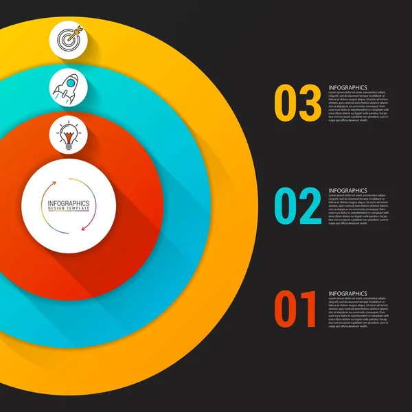 Infographics κύκλο. Πρότυπο για το διάγραμμα. Εικονογράφηση διάνυσμα — Διανυσματικό Αρχείο