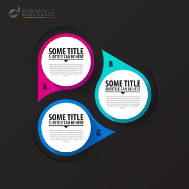 Infographic şablonu. 3 adımda ile diyagram. Vektör