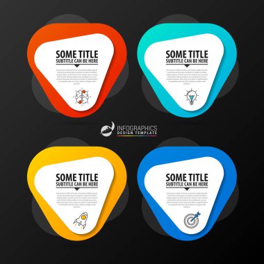 Infographic şablonu. 4 adımlar ile iş kavramı. Vektör