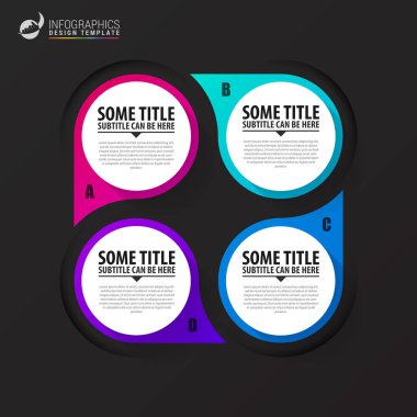 Infographic şablonu. 4 adımlar ile diyagram. Vektör