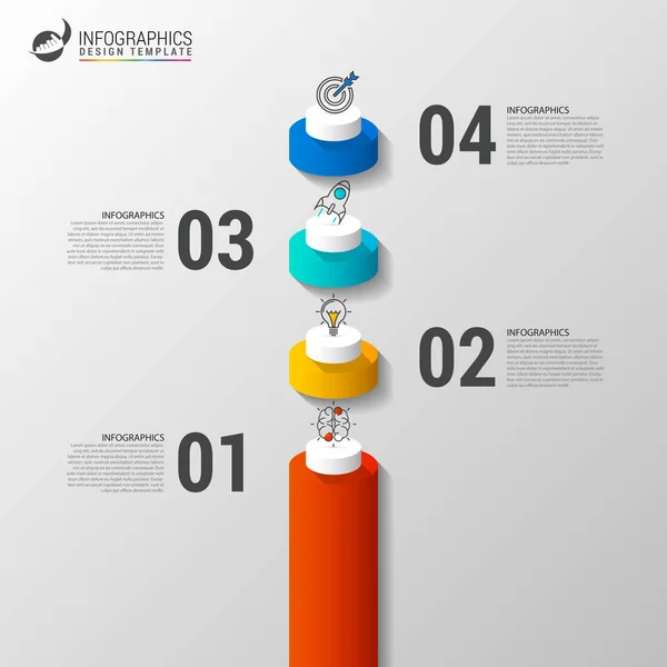 Plantilla de diseño de infografías cronológicas. Concepto de negocio. Vector — Vector de stock