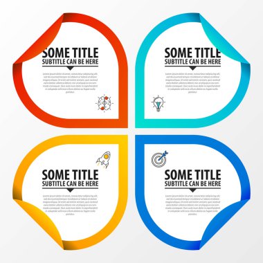 Infographic şablonu. 4 seçenekleri ile iş kavramı. Vektör