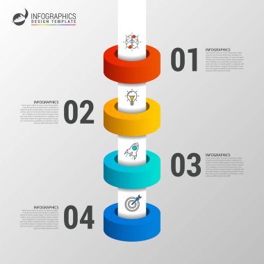 Zaman çizelgesi Infographic tasarım şablonu. İş kavramı. Vektör