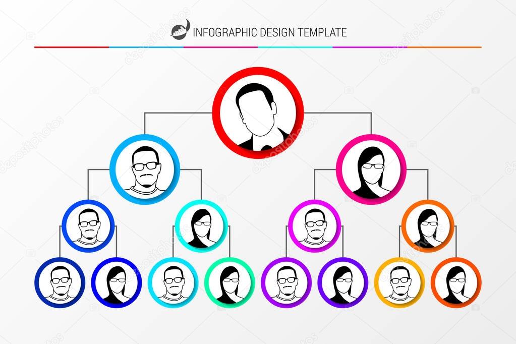 Organization chart concept. Infographic design template. Vector