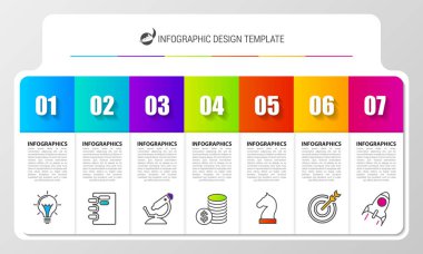 İş grafiği ile 7 adımlar. Infographic tasarım şablonu