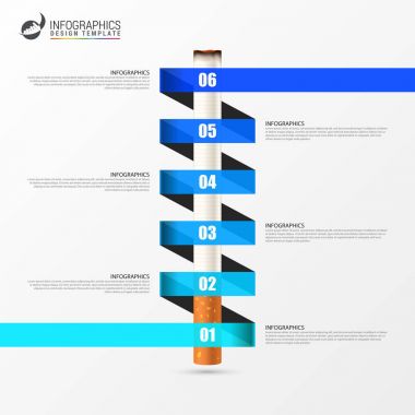 Sigara kavramı. Infographic tasarım şablonu ile merdiven