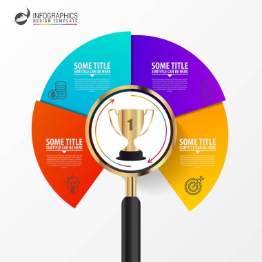 Kuruluş şeması ile 4 adımlar. Infographic şablonu
